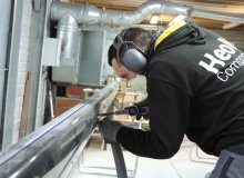 Drilling before deck hardware of a Mini 6.50 mast