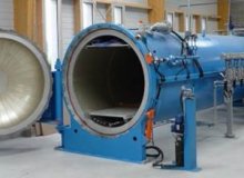 Autoclave homologué Classe 3 aéro, diamètre 1.5m, longueur 7m, 220°c, 10 bars